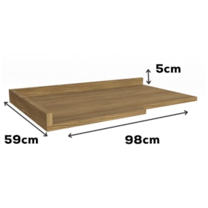 Tampo Para Balcao Canto 98 cm MDP E611 Nogueira Kappesberg