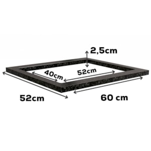 Tampo Para Balcao Cooktop 60 cm MDP S416 Preto Kappesberg