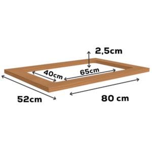 Tampo Para Balcao Cooktop 80 cm MDP E608 Canela Kappesberg