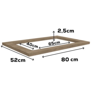 Tampo Para Balcao Cooktop 80 cm MDP E608 Nogal Kappesberg