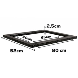 Tampo Para Balcao Cooktop 80 cm MDP S417 Preto Kappesberg