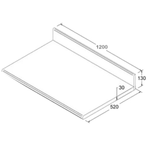 Tampo Para Balcão de Cozinha 120 cm CD405 Preto Dtall