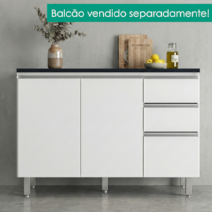 Tampo Para Balcão MDP 120 cm Evidence Lacca Onix POLIMAN