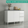 Tampo Para Balcão MDP 120 cm Evidence Lacca Onix POLIMAN
