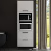 Torre Quente 1 Porta 2 Gavetas 222x70 cm MDF CZ3306 Branco Tecno Mobili
