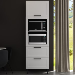 Torre Quente 1 Porta 2 Gavetas 222x70 cm MDF CZ3306 Branco Tecno Mobili
