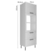 Torre Quente 1 Porta 2 Gavetas 222x70 cm MDF CZ3306 Branco Tecno Mobili