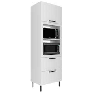 Torre Quente 1 Porta 2 Gavetas 222x70 cm MDF CZ3306 Branco Tecno Mobili