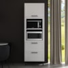 Torre Quente 1 Porta 2 Gavetas 222x70 cm MDF CZ3306 Branco Tecno Mobili