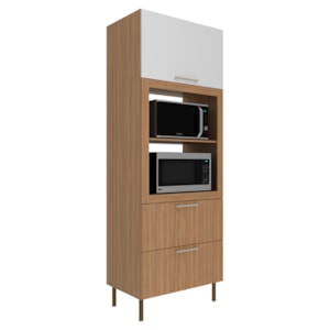 Torre Quente 1 Porta 2 Gavetas 222x80 cm CZ3142 Freijo Branco Tecno Mobili