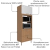 Torre Quente 1 Porta 2 Gavetas 222x80 cm CZ3142 Freijo Branco Tecno Mobili