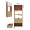 Torre Quente 1 Porta 2 Gavetas 222x80 cm CZ3142 Freijo Branco Tecno Mobili