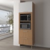 Torre Quente 1 Porta 2 Gavetas 222x80 cm CZ3142 Freijo Branco Tecno Mobili
