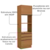 Torre Quente 2 Fornos 240x70 cm 2P 3G MDP Maxxi G750 Canela Kappesberg