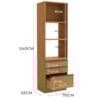 Torre Quente 2 Fornos 240x70 cm 2P 3G MDP Maxxi G750 Canela Kappesberg