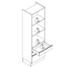 Torre Quente 2 Fornos 240x70 cm 2P 3G MDP Maxxi G750 Canela Kappesberg
