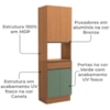 Torre Quente 240x70 cm 4P 1G MDP Maxxi G751 Canela Verde Kappesberg