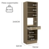 Torre Quente 240x70 cm 4P 1G MDP Maxxi G751 Nogal Kappesberg