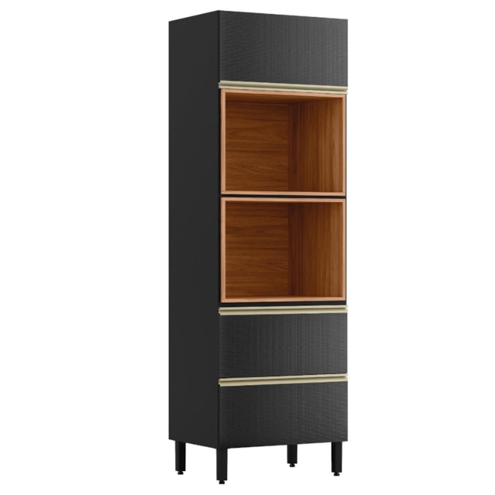 Torre Quente 2P 1G 219X70 cm MDF Proenca Nogueira Carbono Prime Demartez