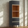 Torre Quente 2P 1G 219X70 cm MDF Proenca Nogueira Carbono Prime Demartez