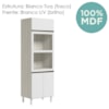 Torre Quente 3P 221X72cm MDF Kali 16866 Bianco Toq Branco Uv Nicioli