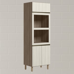 Torre Quente 3P 221X72cm MDF Kali 16866 Carvalho Toq Bianco Toq Nicioli