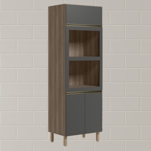 Torre Quente 3P 221X72cm MDF Kali 16866 Carvalho Toq Chumbo Nicioli