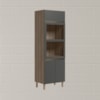 Torre Quente 3P 221X72cm MDF Kali 16866 Carvalho Toq Chumbo Nicioli