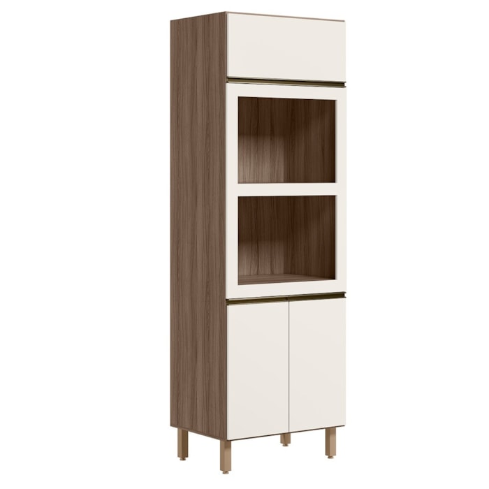 Torre Quente 3P 221X72cm MDF Kali 16866 Carvalho Toq Off White Cetim Nicioli