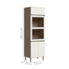 Torre Quente 3P 221X72cm MDF Kali 16866 Carvalho Toq Off White Cetim Nicioli