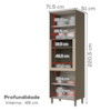 Torre Quente 4 Portas MDF 221x72 Connect C70 Duna Cristal Henn