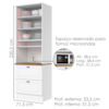 Torre Quente 72 cm 2 Portas 2 Gavetas C350 Branco HP Nature HENN