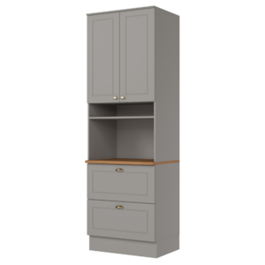Torre Quente 72 cm 2 Portas 2 Gavetas C350 Cinza Nature HENN