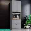 Torre Quente 72 cm 2 Portas 2 Gavetas C350 Cinza Nature HENN
