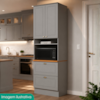Torre Quente 72 cm 2 Portas 2 Gavetas C350 Cinza Nature HENN