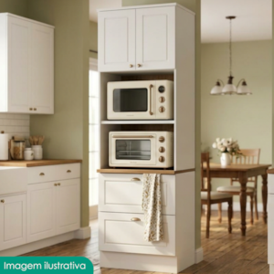 Torre Quente 72 cm 2 Portas 2 Gavetas C351 Branco HP Nature HENN