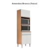 Torre Quente Para Forno E Microondas 202X61cm Andreia Amendoa Branco REAJL Moveis