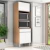 Torre Quente Para Forno E Microondas 202X61cm Andreia Amendoa Branco REAJL Moveis