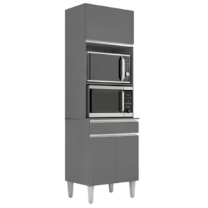 Torre Quente Para Forno E Microondas 202X61cm Andreia Cinza REAJL Móveis
