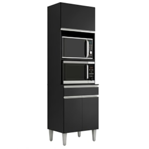 Torre Quente Para Forno E Microondas 202X61cm Andreia Preto REAJL Moveis