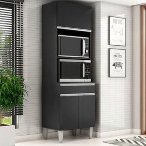 Torre Quente Para Forno E Microondas 202X61cm Andreia Preto REAJL Moveis