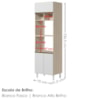 Torre Quente Para Forno E Microondas MDF 70X237 cm Kali 166851 Bianco TOQ Branco Nicioli