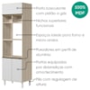 Torre Quente Para Forno E Microondas MDF 70X237 cm Kali 166851 Bianco TOQ Branco Nicioli