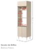 Torre Quente Para Forno E Microondas MDF 70X237 cm Kali 166851 Bianco TOQ Nicioli