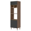 Torre Quente Para Forno E Microondas MDF 70X237 cm Kali 166851 Carvalho TOQ Chumbo Nicioli