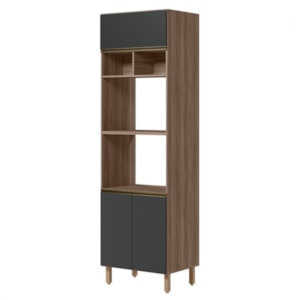 Torre Quente Para Forno E Microondas MDF 70X237 cm Kali 166851 Carvalho TOQ Chumbo Nicioli