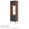 Torre Quente Para Forno E Microondas MDF 70X237 cm Kali 166851 Carvalho TOQ Chumbo Nicioli