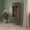 Torre Quente Para Forno E Microondas MDF 70X237 cm Kali 166851 Carvalho TOQ Chumbo Nicioli