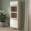 Torre Quente Para Forno E Microondas MDF 72X221 cm Kali 168661 Bianco TOQ Branco Nicioli