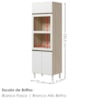 Torre Quente Para Forno E Microondas MDF 72X221 cm Kali 168661 Bianco TOQ Branco Nicioli